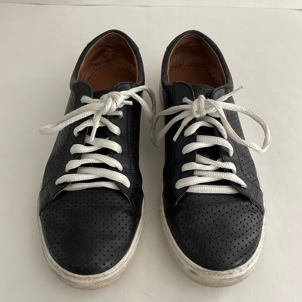 Caslon black leather sneakers